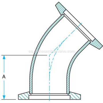 Codos de acero inoxidable KF25 de 45 grados